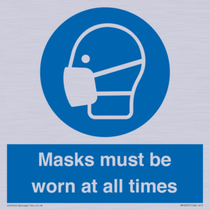 Masks must be worn at all times